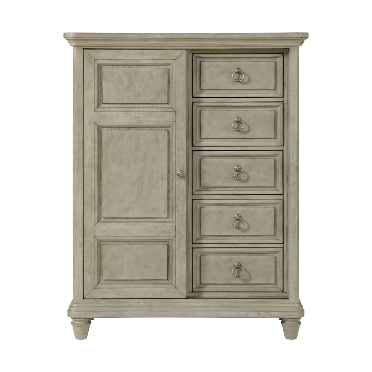 Whit-Ash 5-Drawer Door Chest in Light Gray by Elements International, view 4