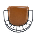 5 Piece Industrial Style Indoor Upholstered Dining Set With Metal Legs - Brown