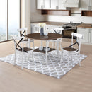 2 Pieces Set Dining Side Chair Rustic Modern Farmhouse Design Retro Design With Metal X Design - Antique Dark Oak / Antique White