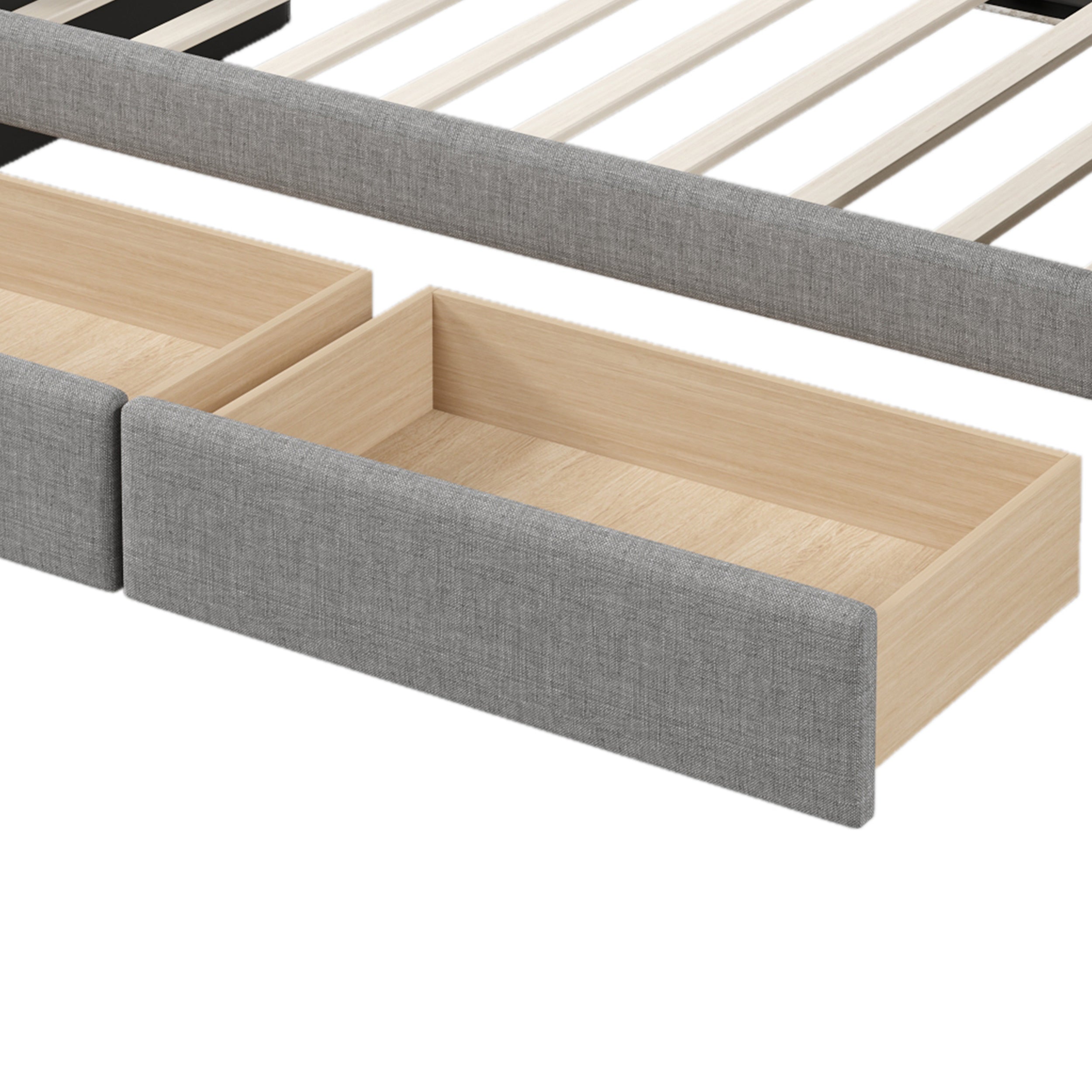 Twin Size Upholstered Daybed with Drawers for Guest Room, Small Bedroom, Study Room,Gray - Atlantic Fine Furniture Melbourne FL