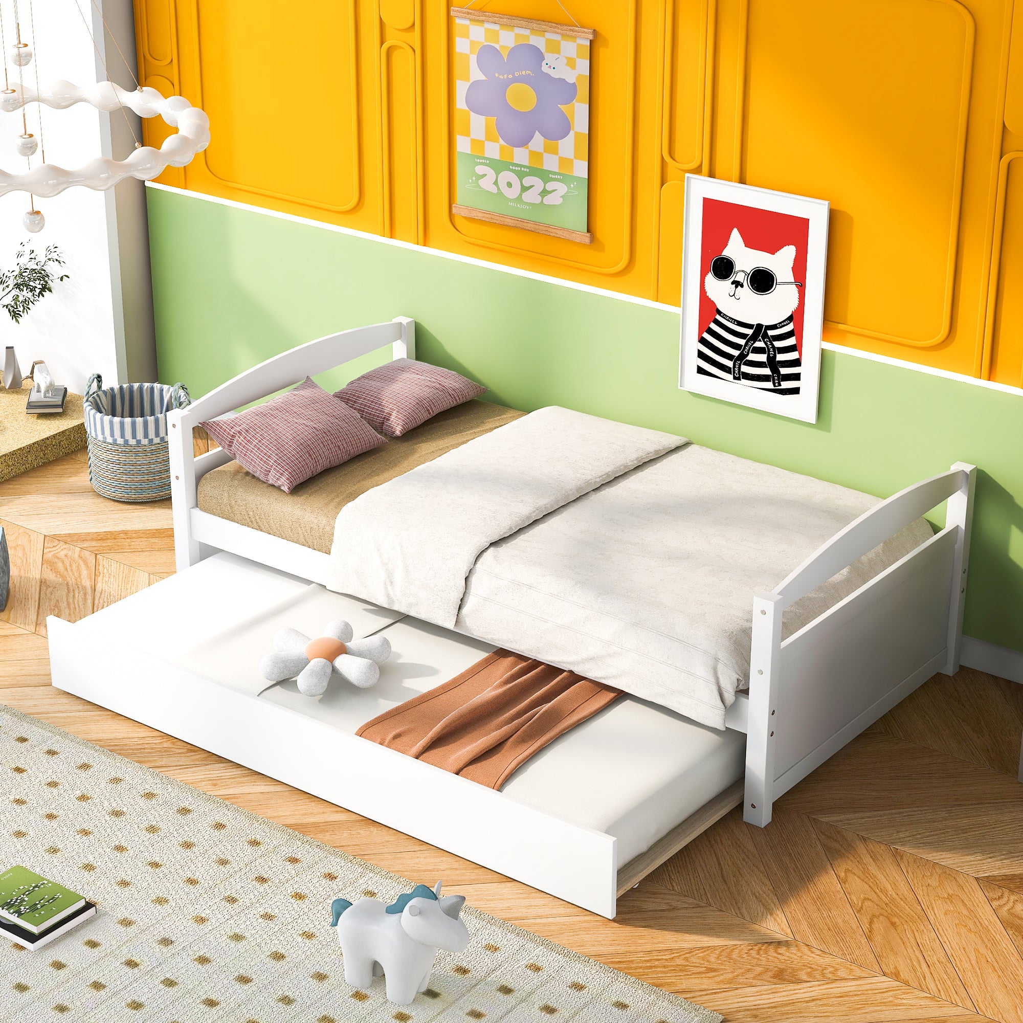 Twin Size Daybed with Trundle, White - Atlantic Fine Furniture Melbourne FL