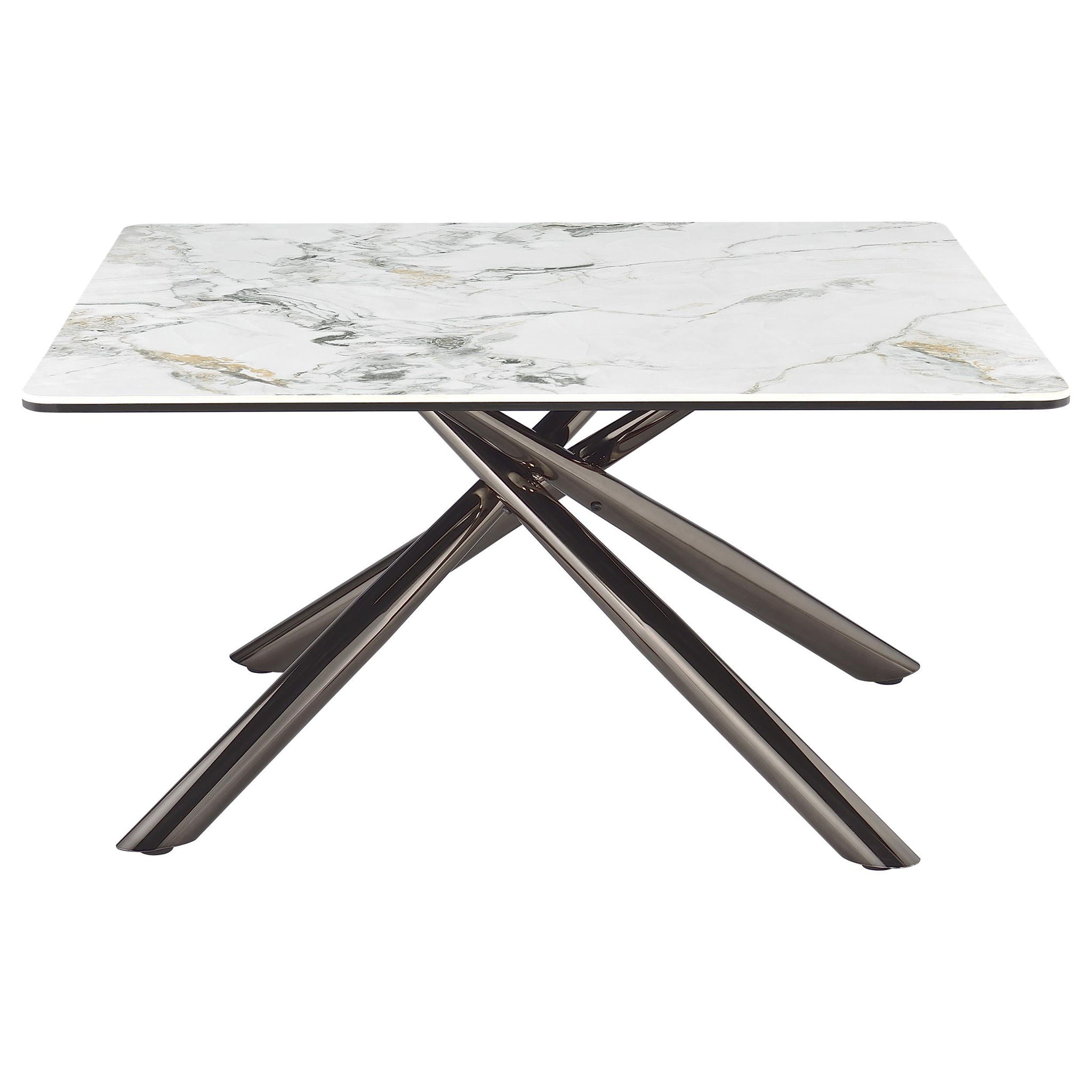 Carvell Square Sintered Stone Top Coffee Table Mirage White - Atlantic Fine Furniture Melbourne FL