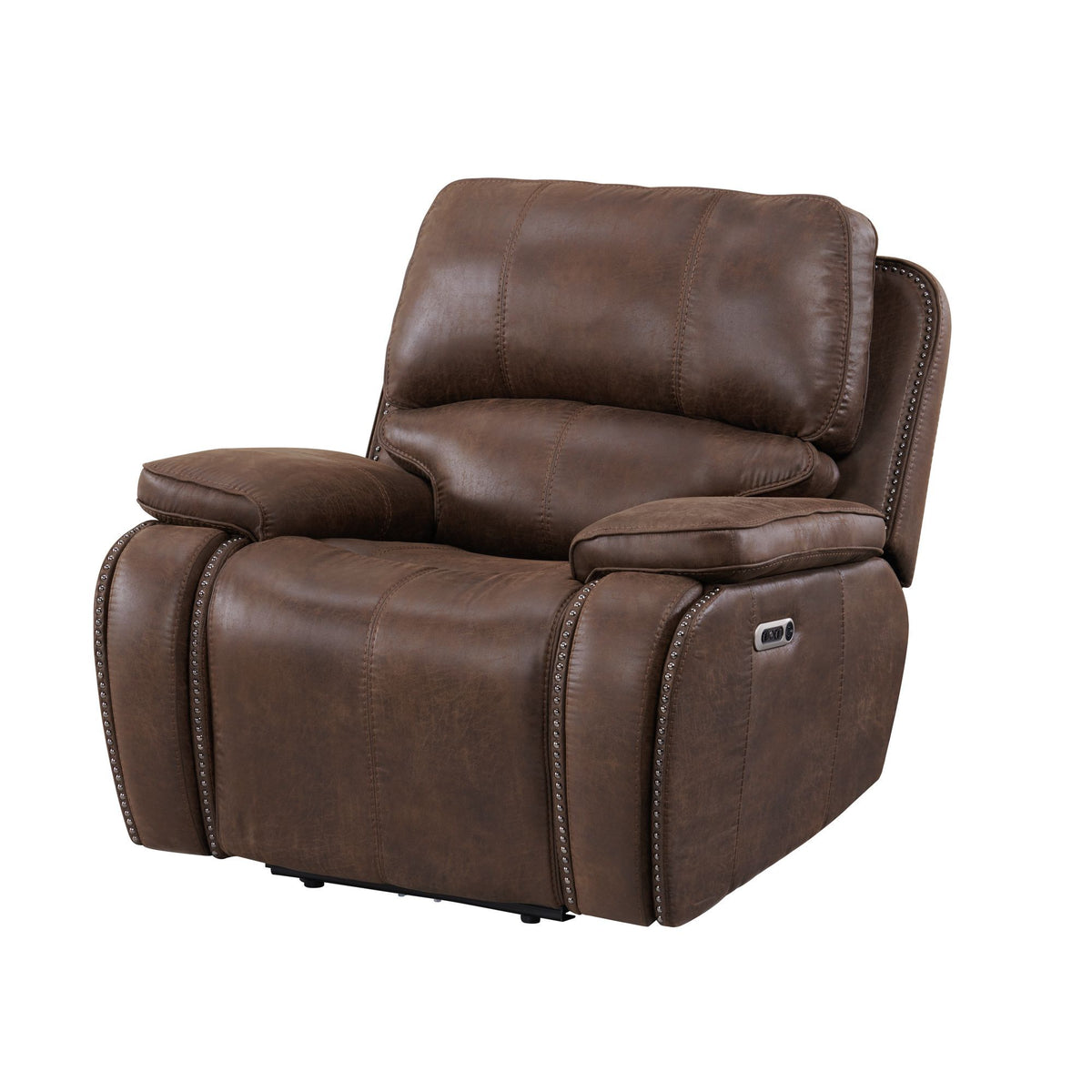 Atlantis Power Motion Recliner With Power Head Recliner in Heritage Brown by Elements International