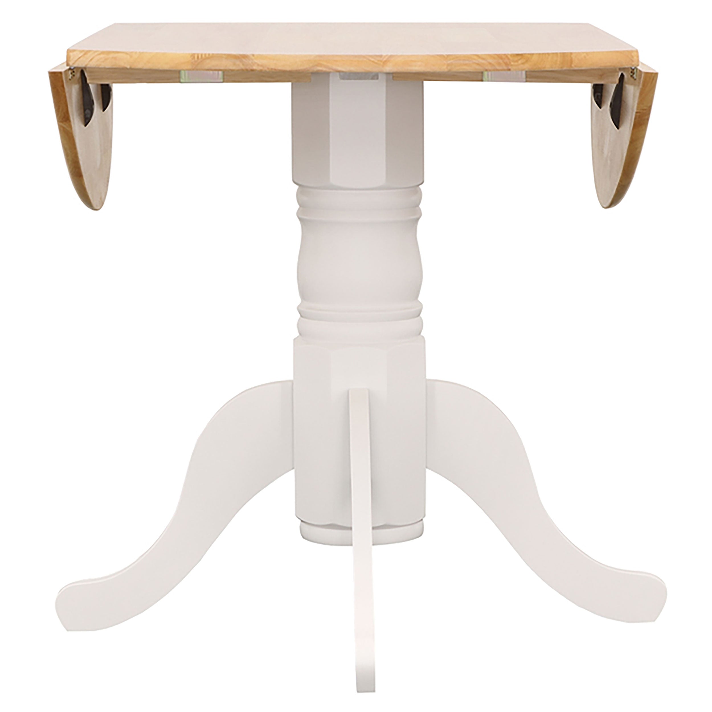 Allison 5-piece Round Drop Leaf Dining Table Set White — view 5