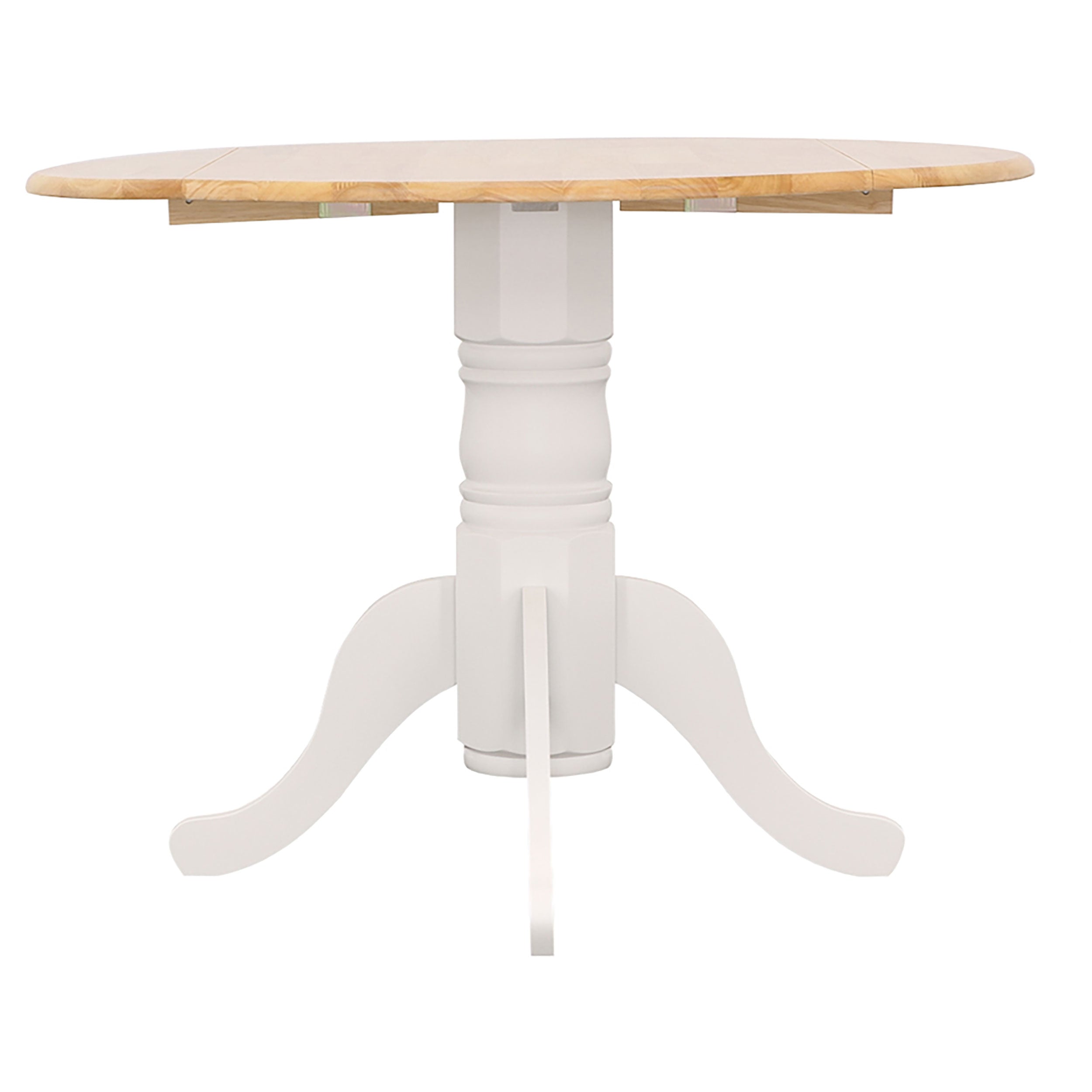 Allison Round 40-inch Drop Leaf Extension Dining Table White — view 8