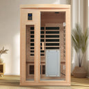 Low Emf Front Door With Heating Panel 2 Person Hemlock Far Infrared Indoor Suana Room - Natural