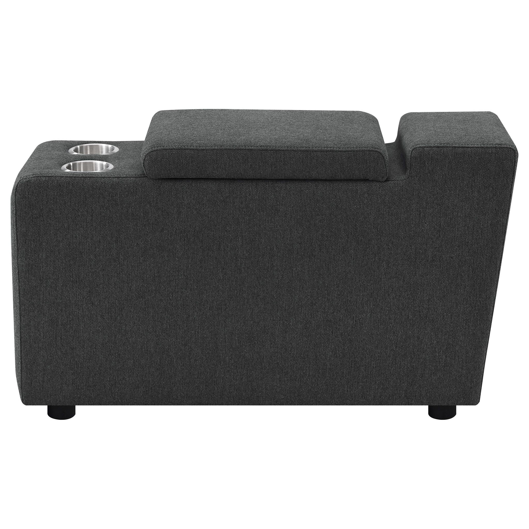Collins Upholstered Modular Storage Console Dark Grey