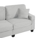 Upholstered U-Shaped Sectional Sofa With Movable Ottoman And Side Storage Pockets