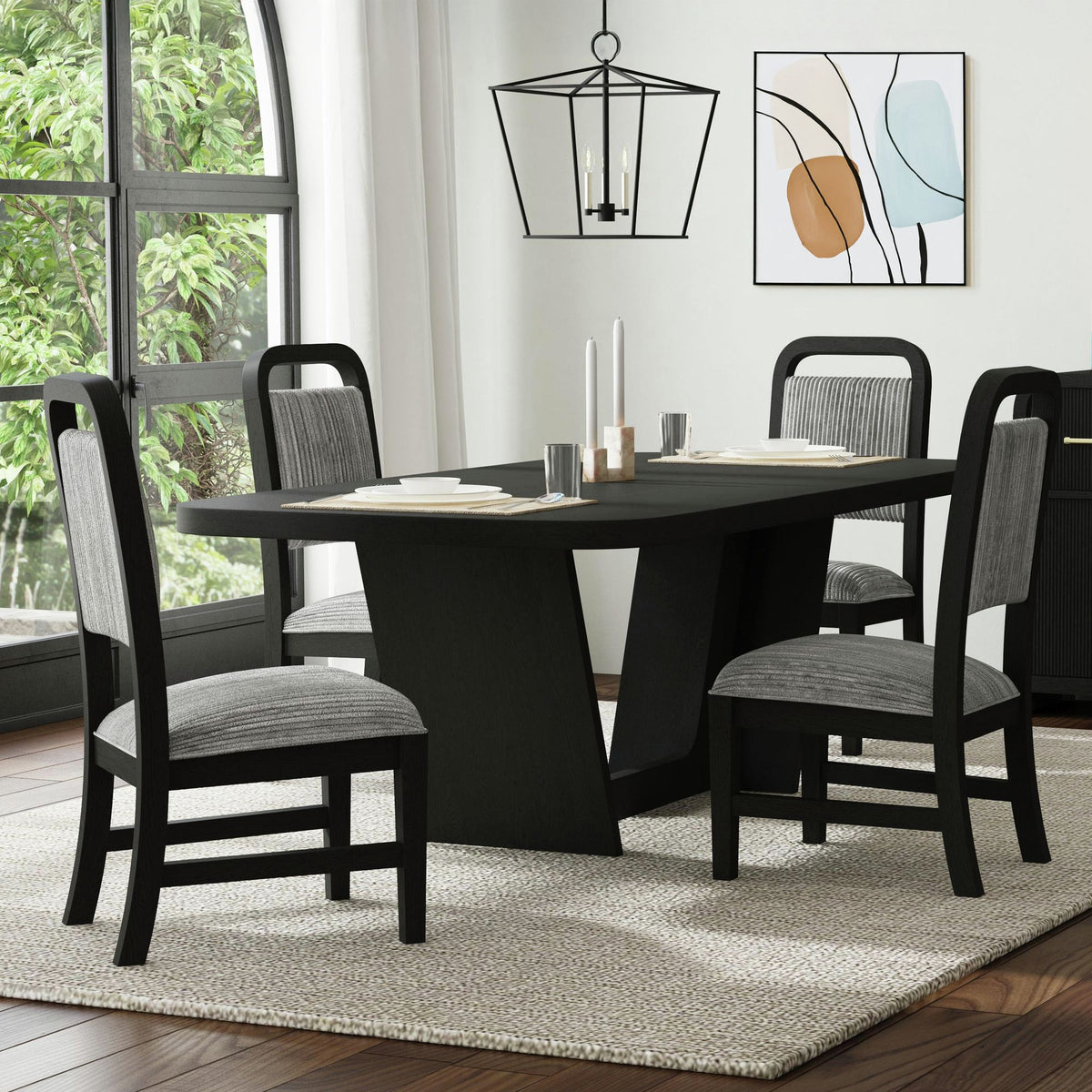 Ridgemont Fabric Dining Side Chair (Set of 2) in Black by Elements International, view 6