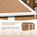 Heavy Duty Metal Storage Shed With Windows And Lockable Door, Weatherproof Outdoor Garden Shed