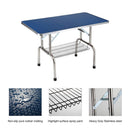 Folding Dog Pet Grooming Table Stainless Steel Frame Rubber Mat On Board With Adjustable Arm And Clamps Pet Dog Cat Grooming Table