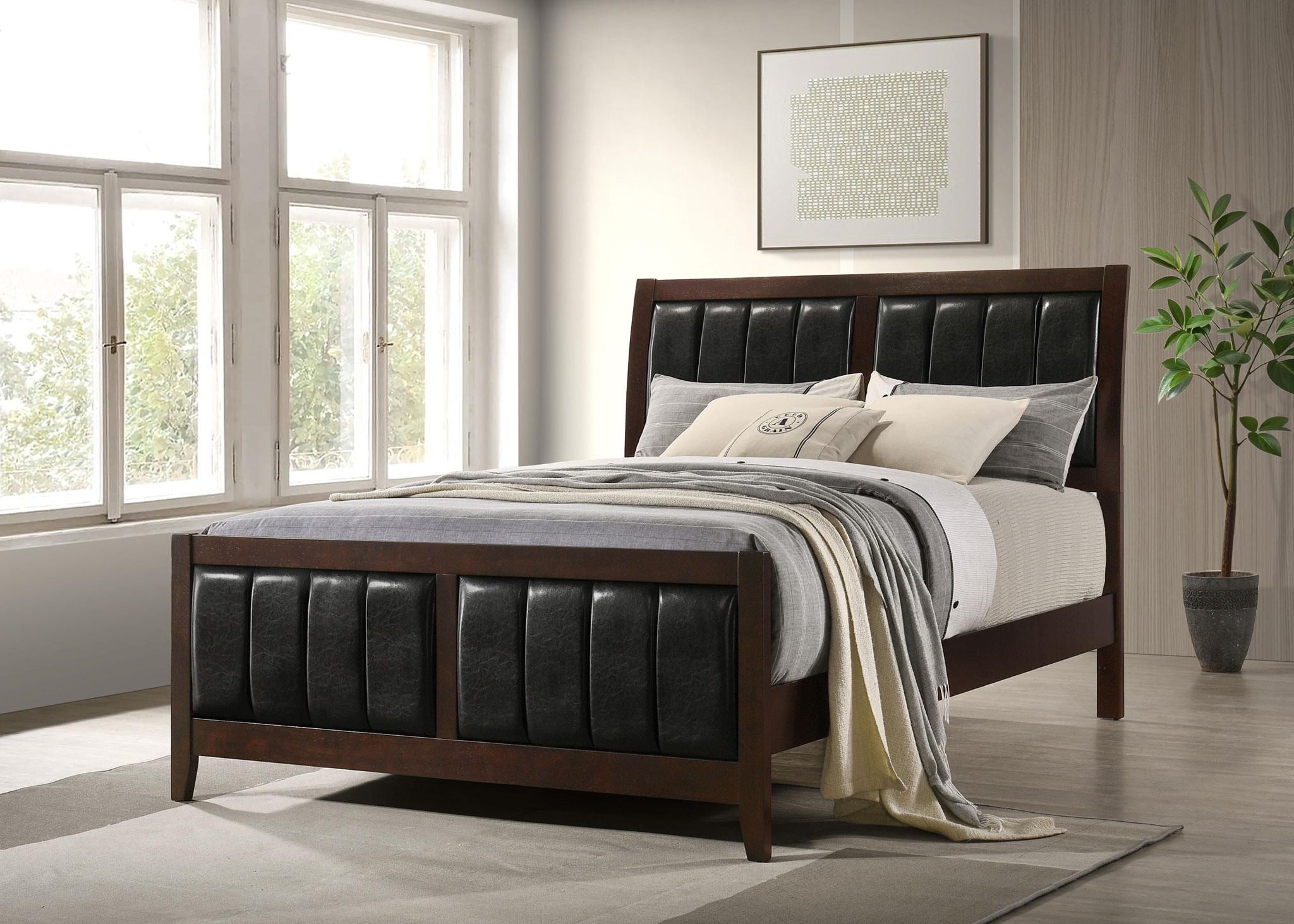 Carlton Wood Queen Panel Bed Cappuccino