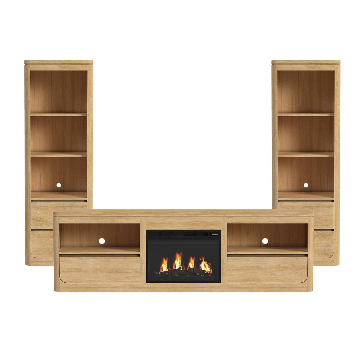 Rosalie Entertainment Unit With 82" TV Console in Black by Elements International, view 2