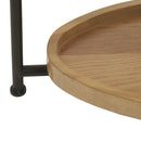 Oval Coffee Table With Metal Legs - White / Natural