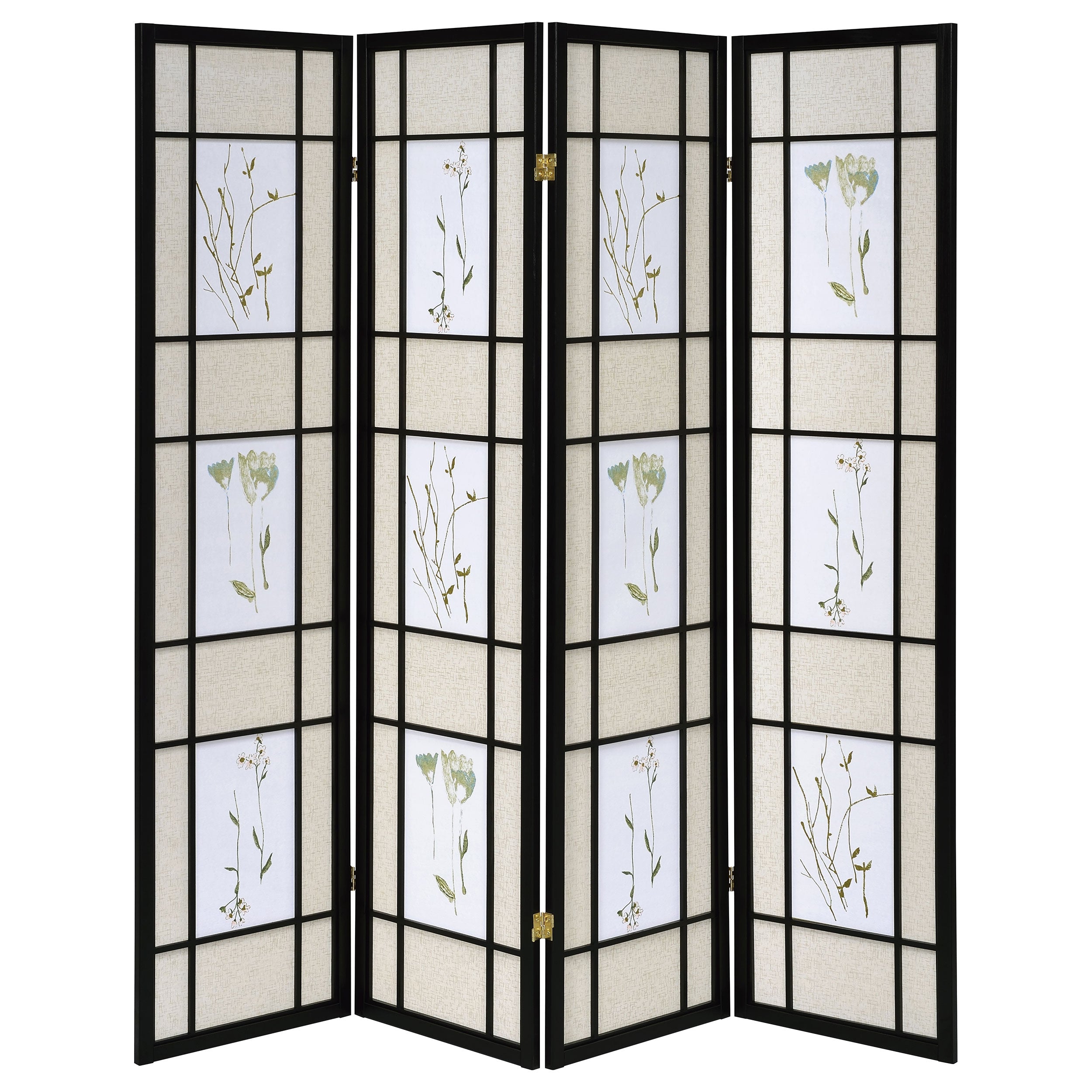 Catabella 4-Panel Room Divider Folding Shoji Screen Floral — view 4