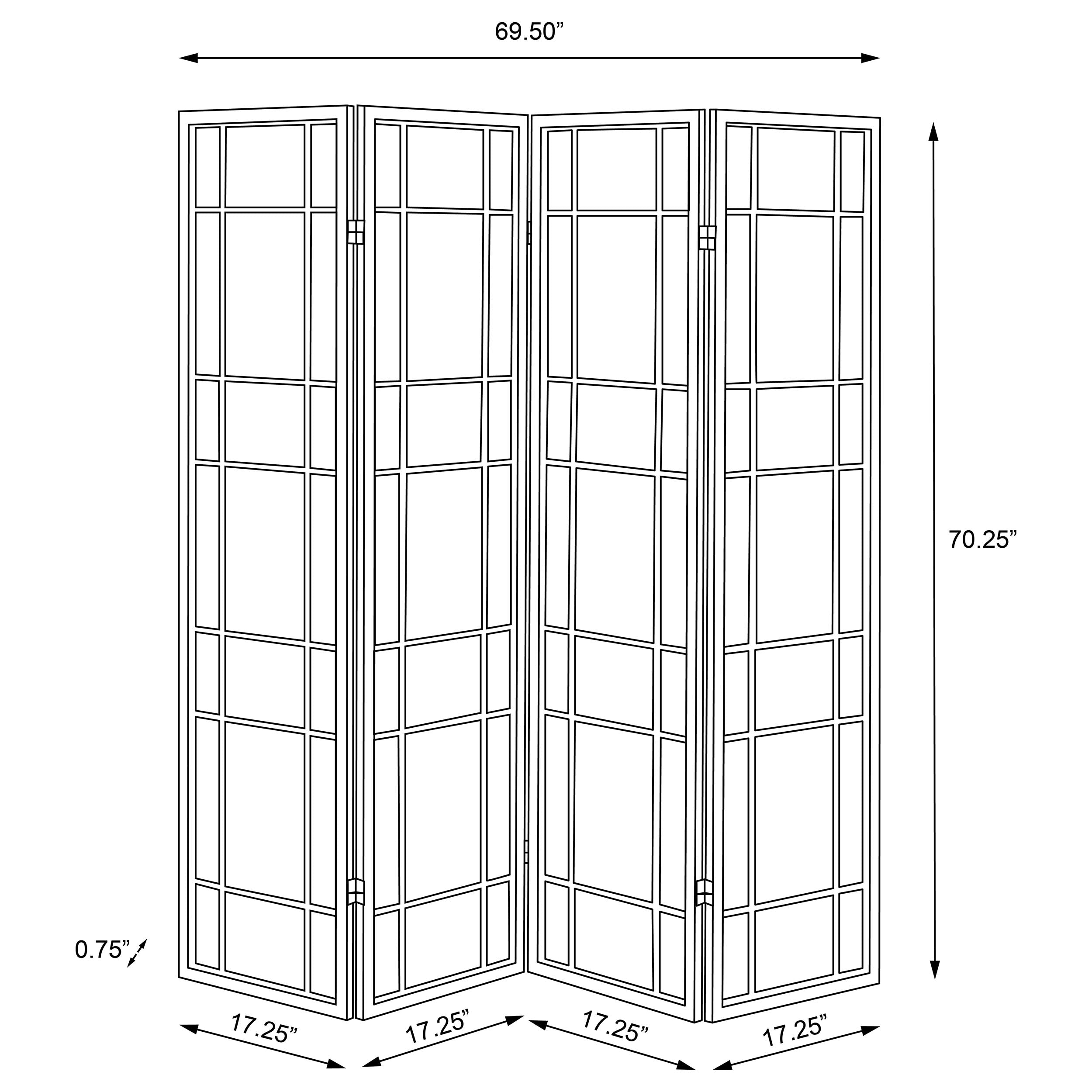 Catabella 4-Panel Room Divider Folding Shoji Screen Floral — view 7