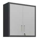 Metal Wall Mounted Tool Storage Cabinet With 2 Locking Doors, Adjustable Shelf, And Drawer