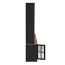 Wall Unit Entertainment Center With Bookshelves For TVs Up To 80", Tempered Glass Doors And Adjustable Shelves