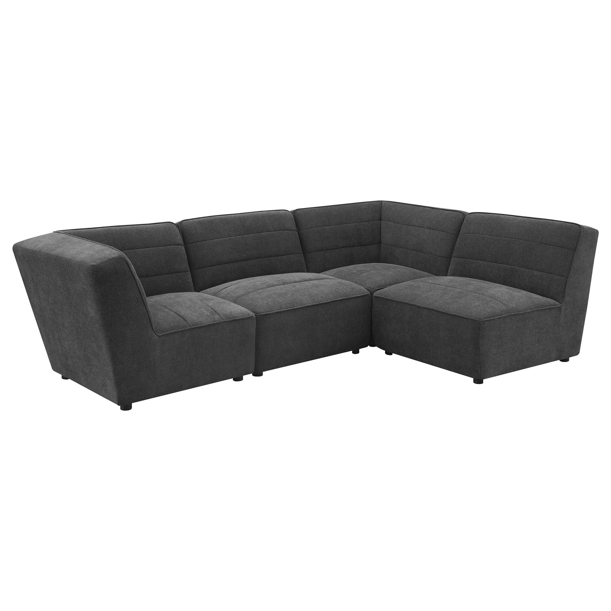 Sunny Upholstered Armless Chair Dark Charcoal_x000D_