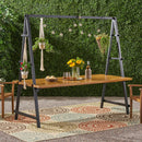 Huckleberry - Acacia Wood Outdoor Dining Table With Plant Hanger - Teak