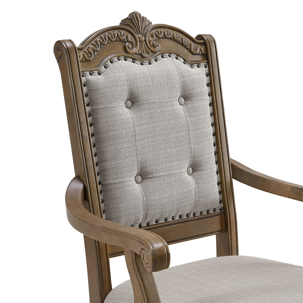 Madison Park Dining Arm Chair (Set of 2) in Walnut / Beige by Elements International, view 4