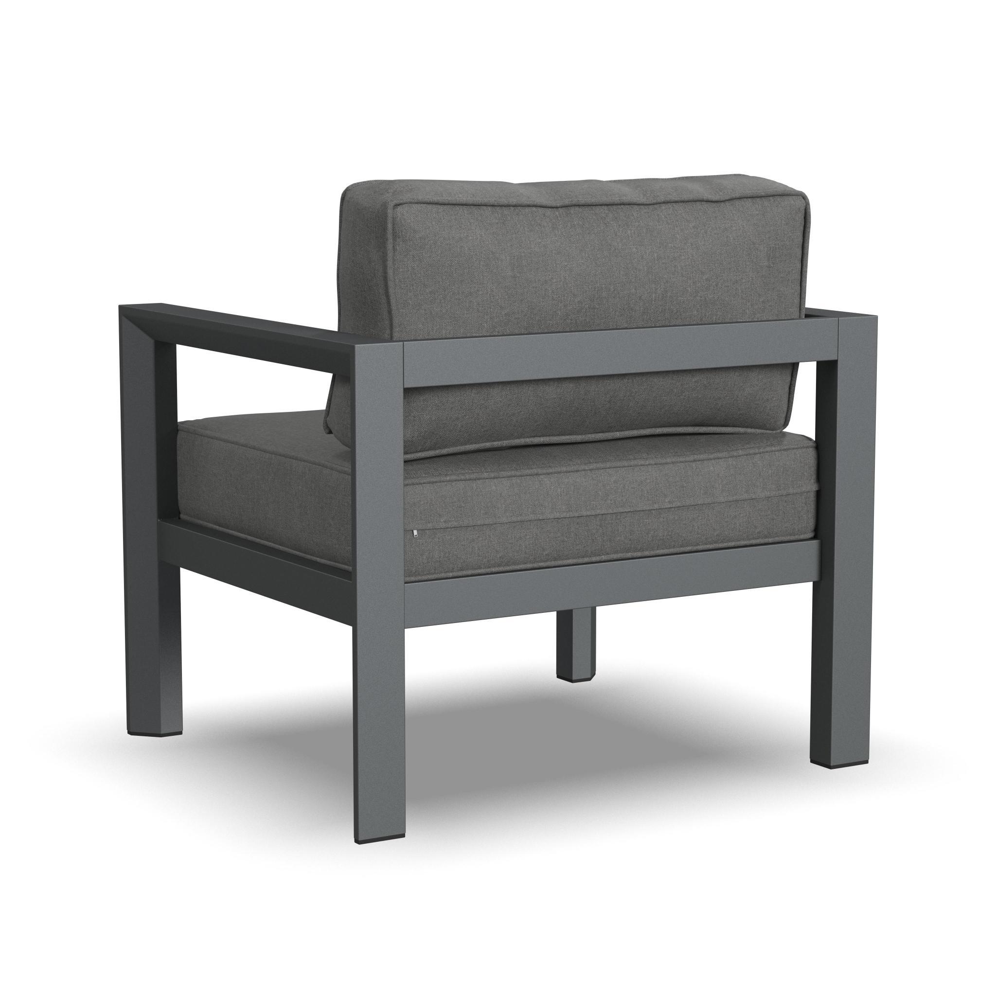 Grayton - 25.5" Outdoor Aluminum Lounge Chair - Dark Gray