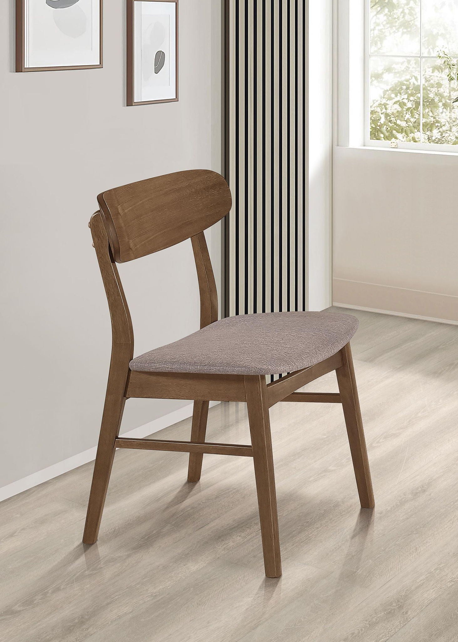 Dortch Dining Side Chair Walnut and Brown (Set of 2) - Atlantic Fine Furniture Melbourne FL