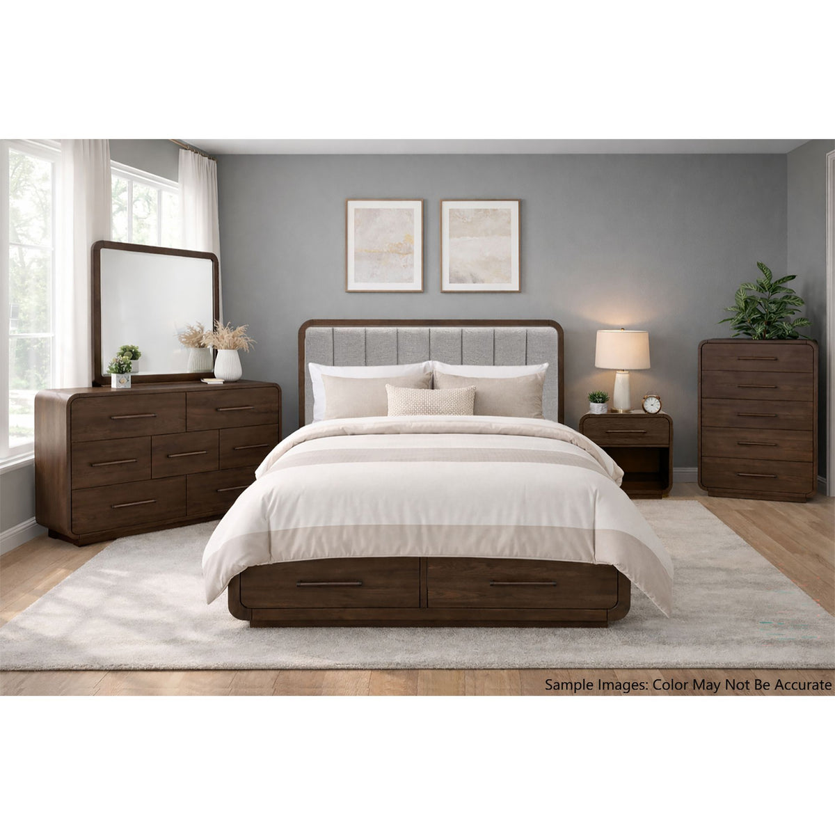 Glinda Storage Bed in Dark Brown by Elements International