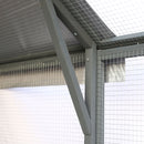 Spacious Wooden Cat Catio Outdoor Kitty House With Bridges And Roof Cover - Gray