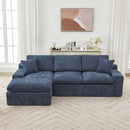 Cloud Sectional Sofa With Double Layer Cushion And Side Pockets, Free-Combined