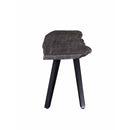 Modern Acacia Wood Dining Bench, Live Edge Design Accent Bench With Iron Legs - Black / Gray