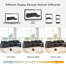 Sectional With Bluetooth Speakers L Shaped Couch With Console USB Charger, Cup Holders Storage Ottoman Deep And Wide Seat Cloud Sofa