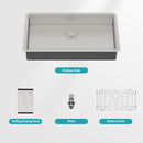 Ada-Compliant 27" Undermount Sink, Low Depth Single Bowl - Brushed Nickel