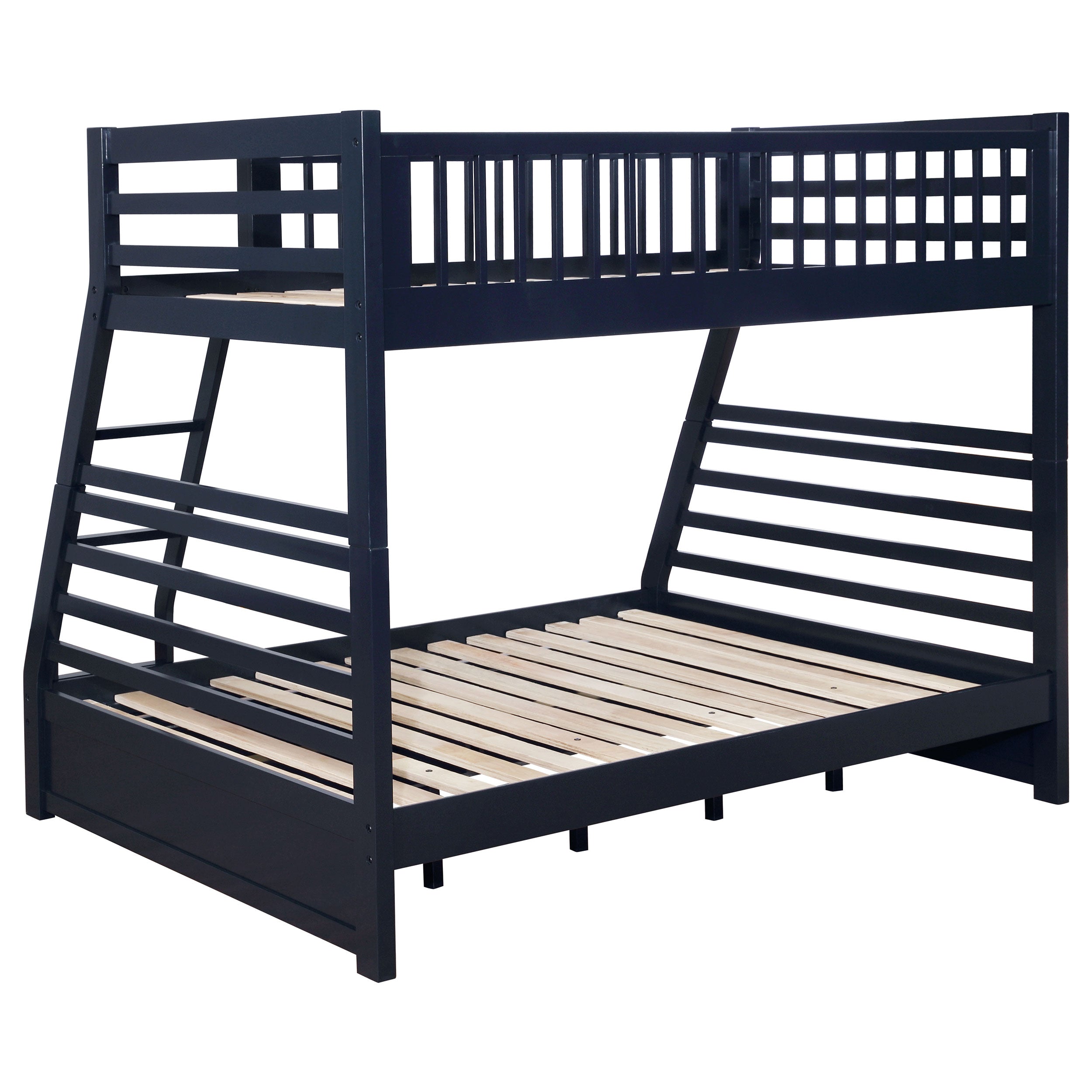 Ashton 2-drawer Wood Twin Over Full Bunk Bed Navy Blue — view 4