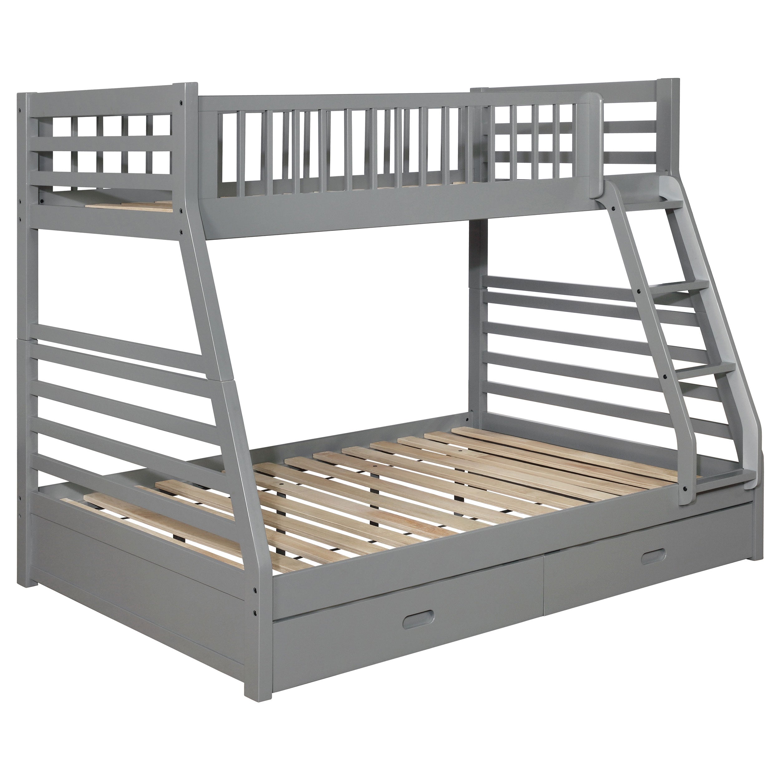 Ashton 2-drawer Wood Twin Over Full Bunk Bed Grey — view 1