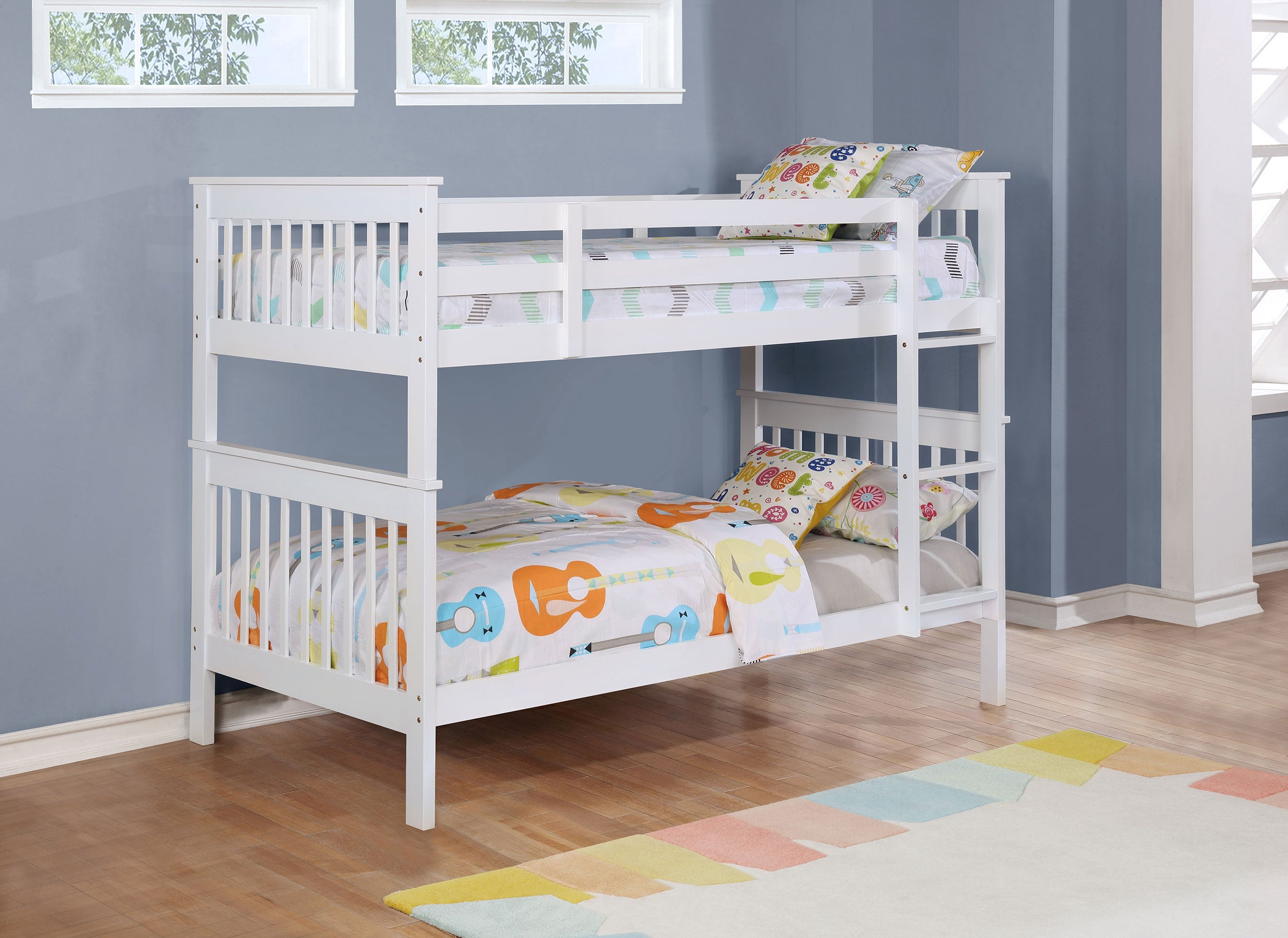 Chapman Wood Twin Over Twin Bunk Bed White — view 2