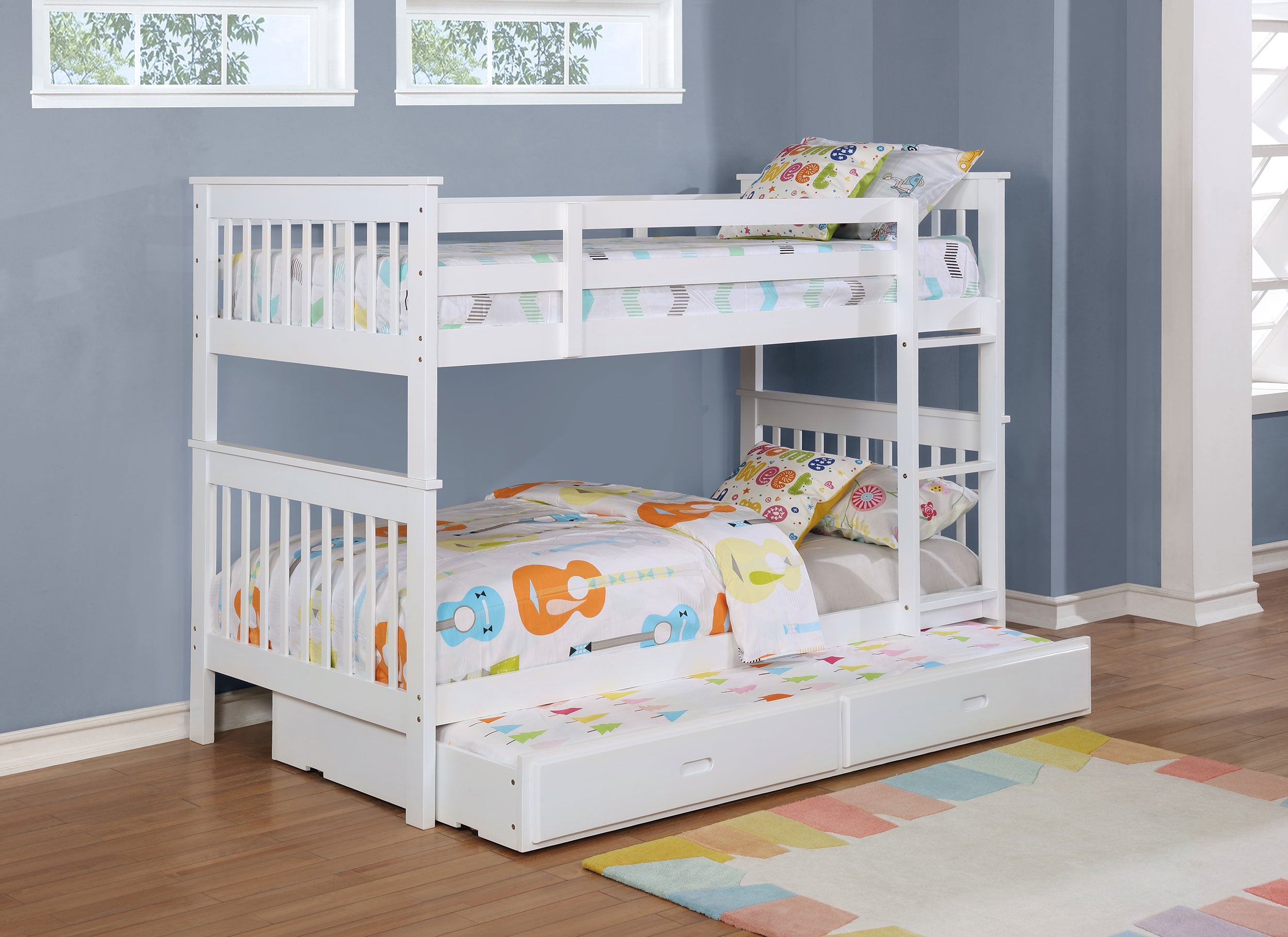 Chapman Wood Twin Over Twin Bunk Bed White — view 6