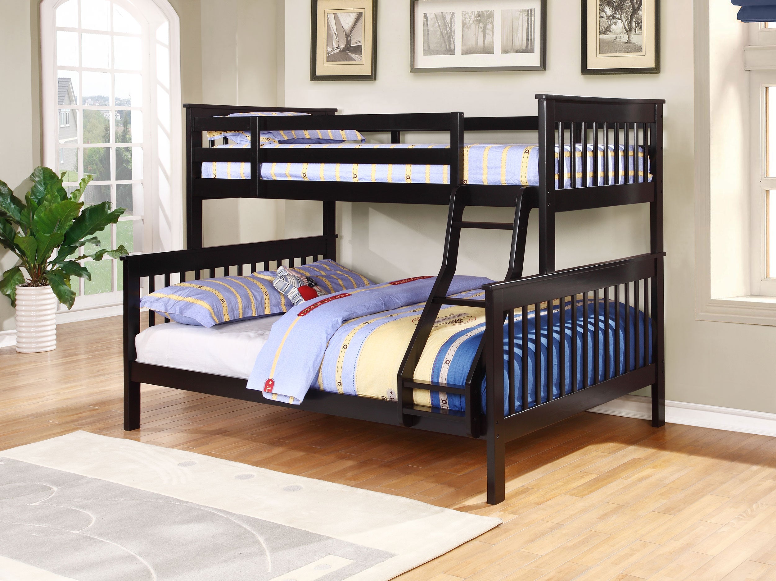 Chapman Wood Twin Over Full Bunk Bed Black — view 2