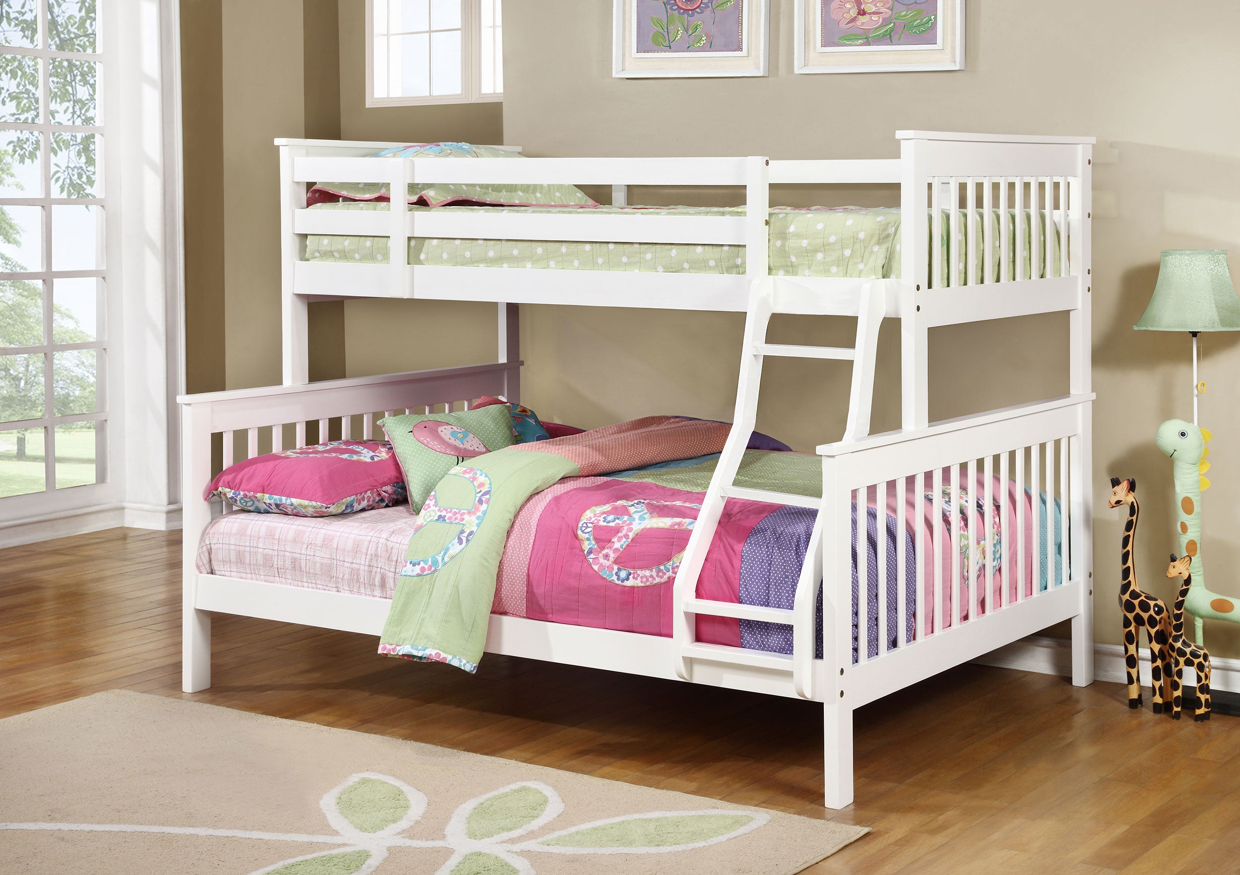 Chapman Wood Twin Over Full Bunk Bed White — view 2