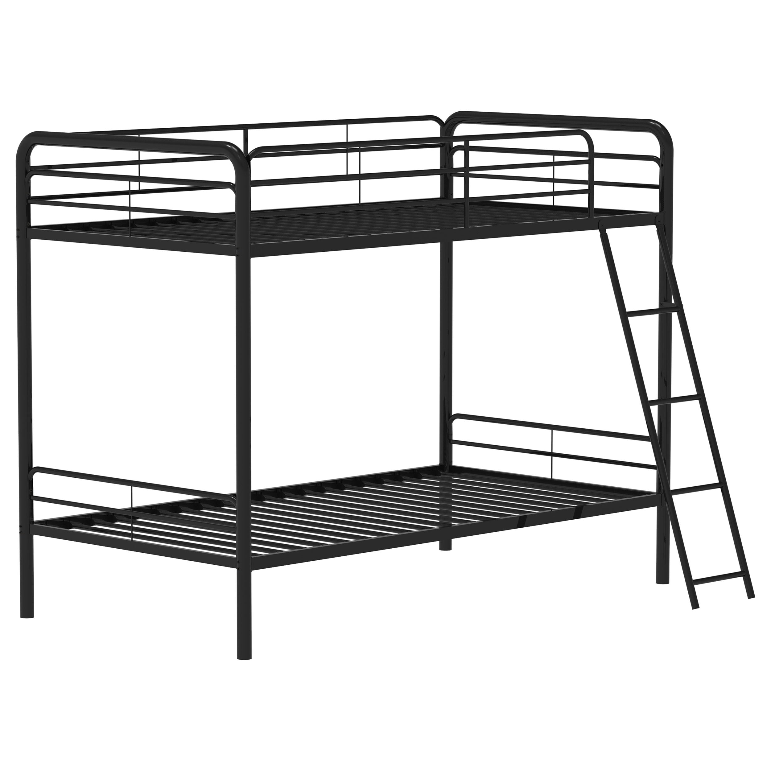 Carson Metal Twin Over Twin Bunk Bed Glossy Black — view 1
