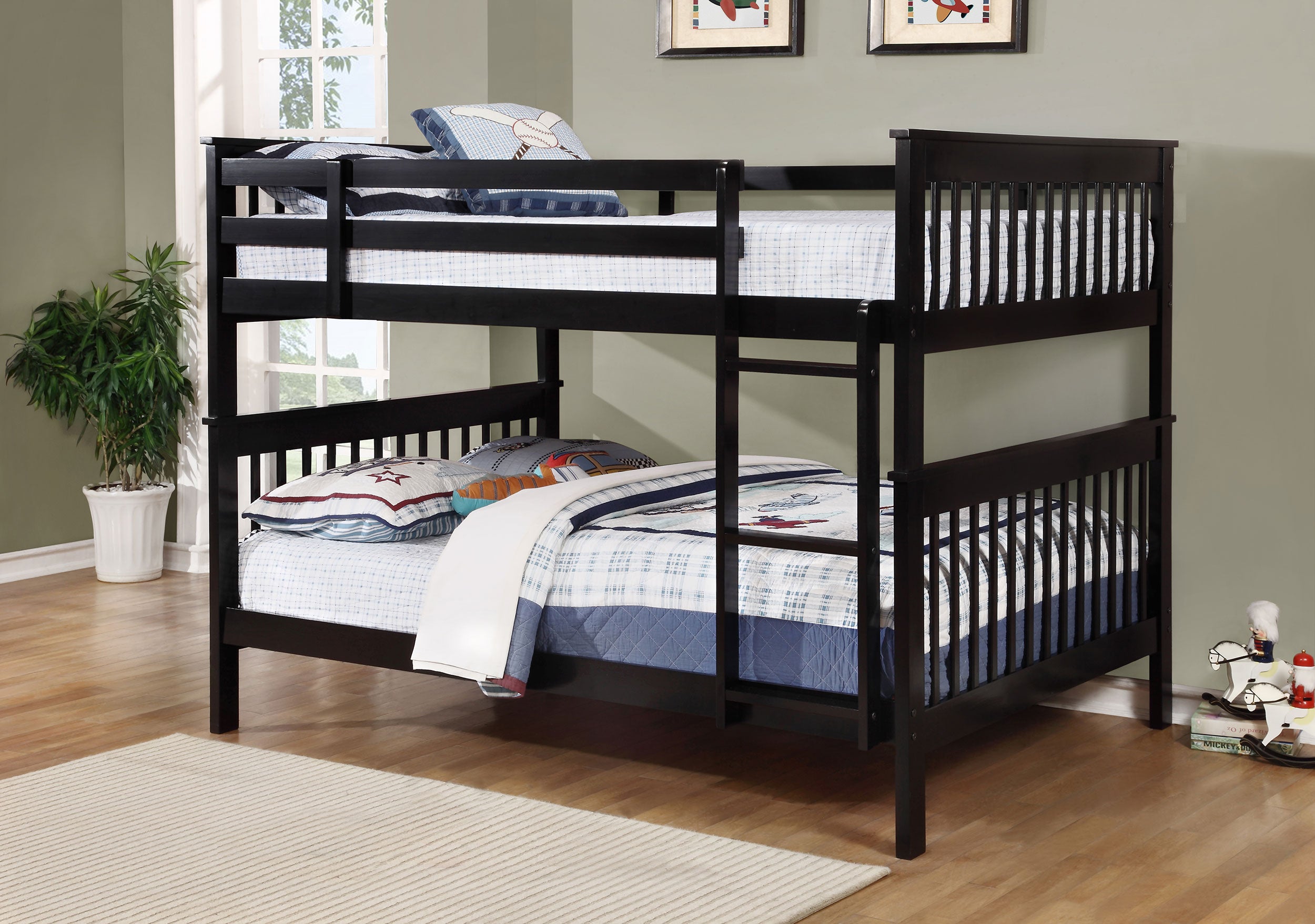 Chapman Wood Full Over Full Bunk Bed Black — view 2