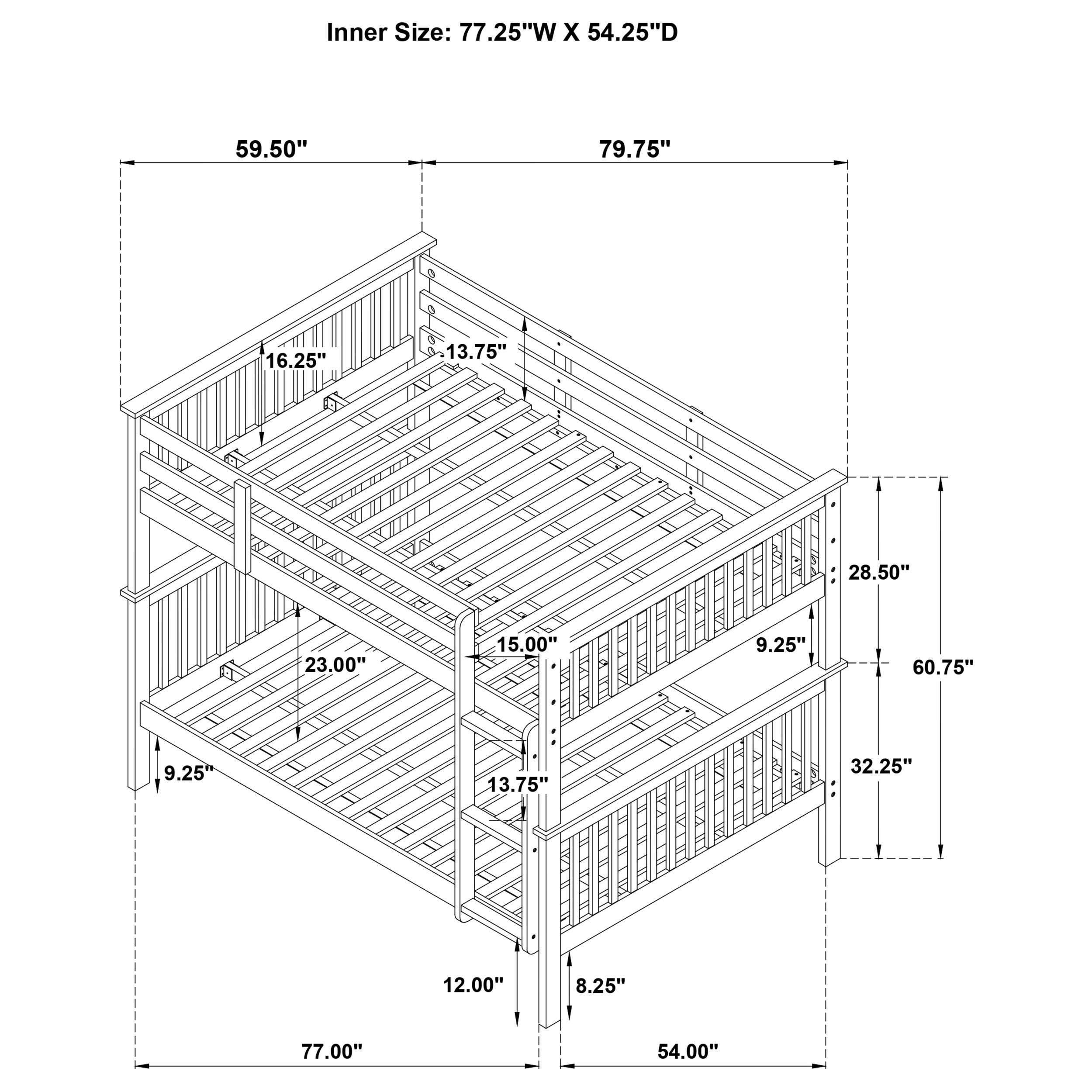 Chapman Wood Full Over Full Bunk Bed Black — view 4