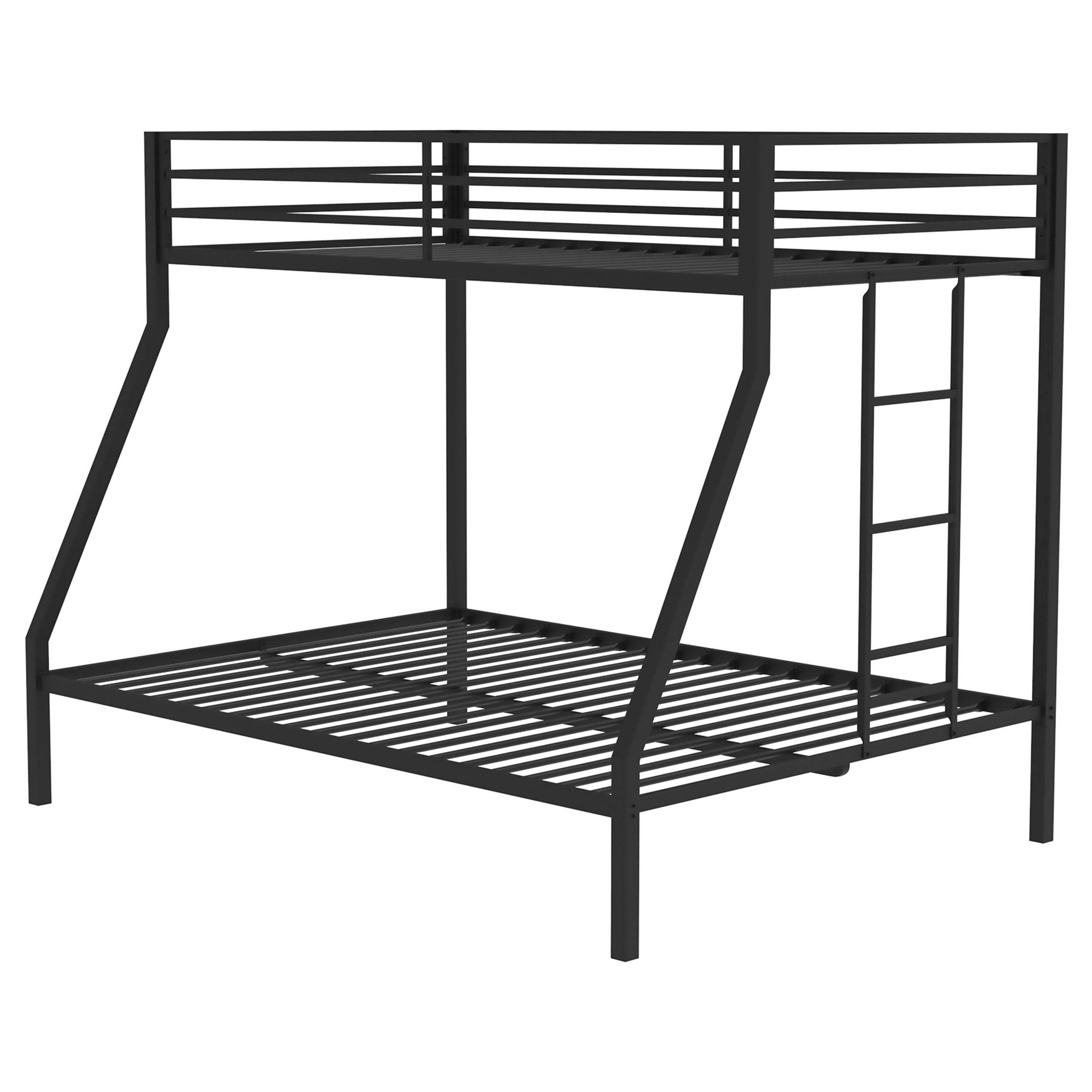 Alevera Metal Twin Over Full Bunk Bed with Ladder Black — view 5
