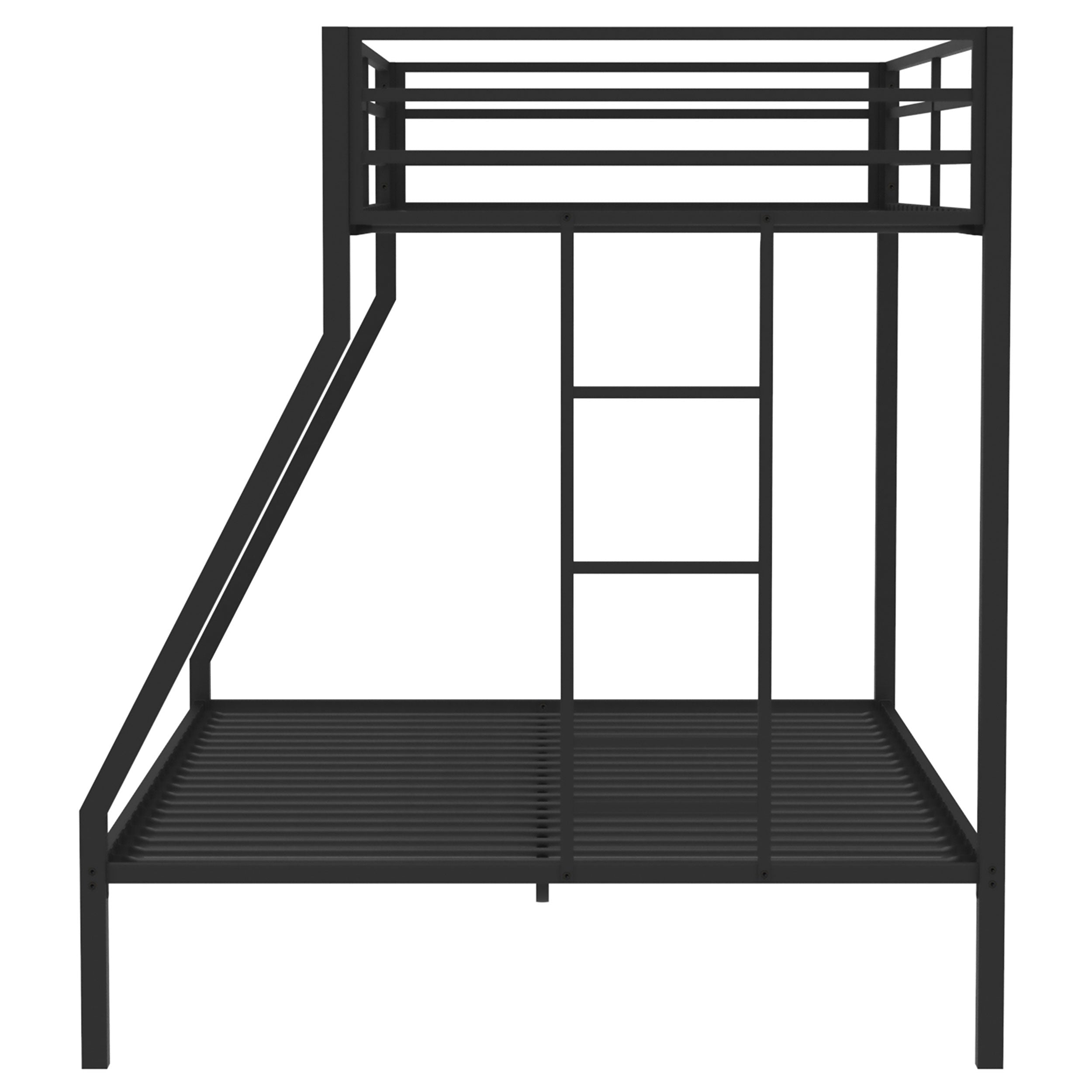 Alevera Metal Twin Over Full Bunk Bed with Ladder Black — view 6
