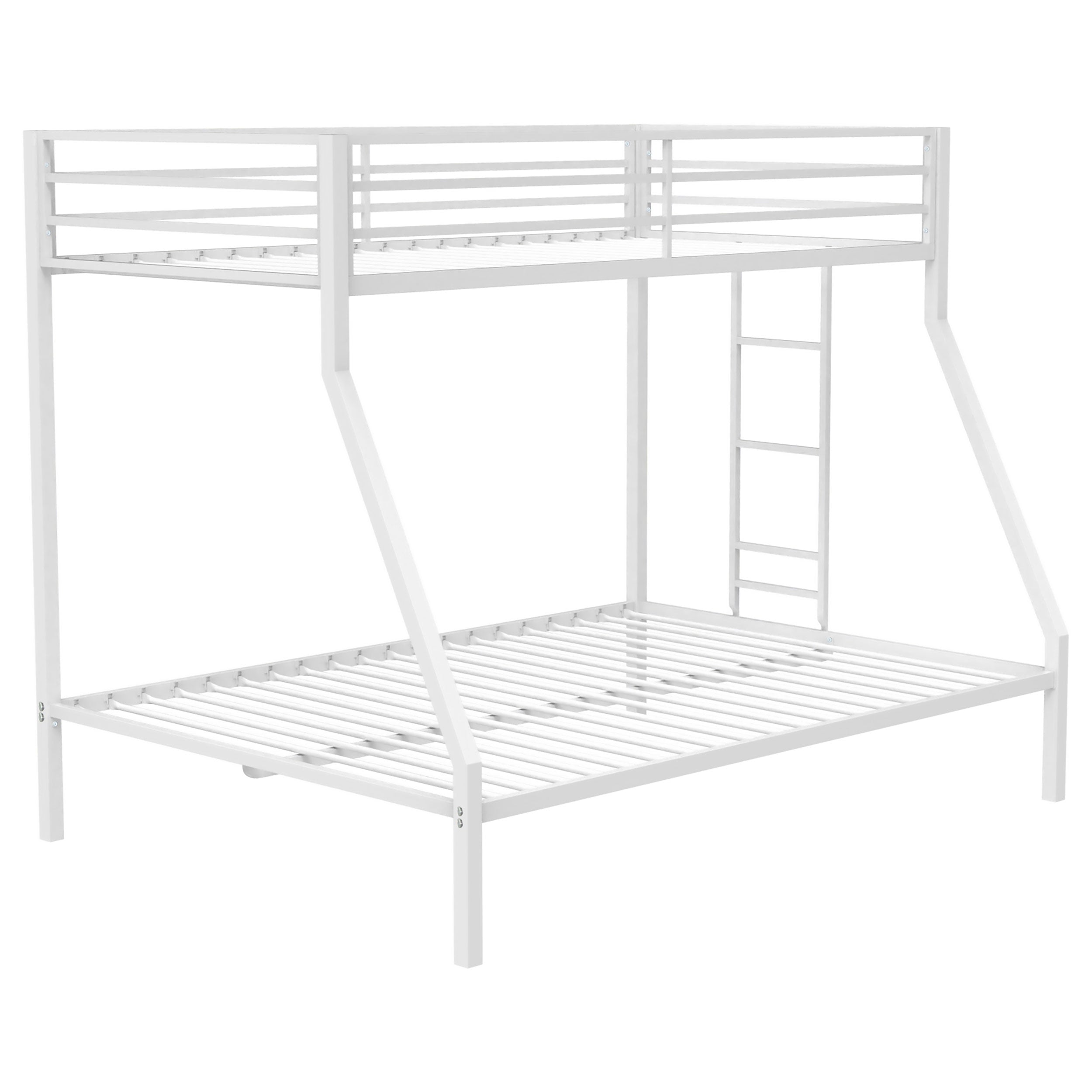 Alevera Metal Twin Over Full Bunk Bed with Ladder White — view 1