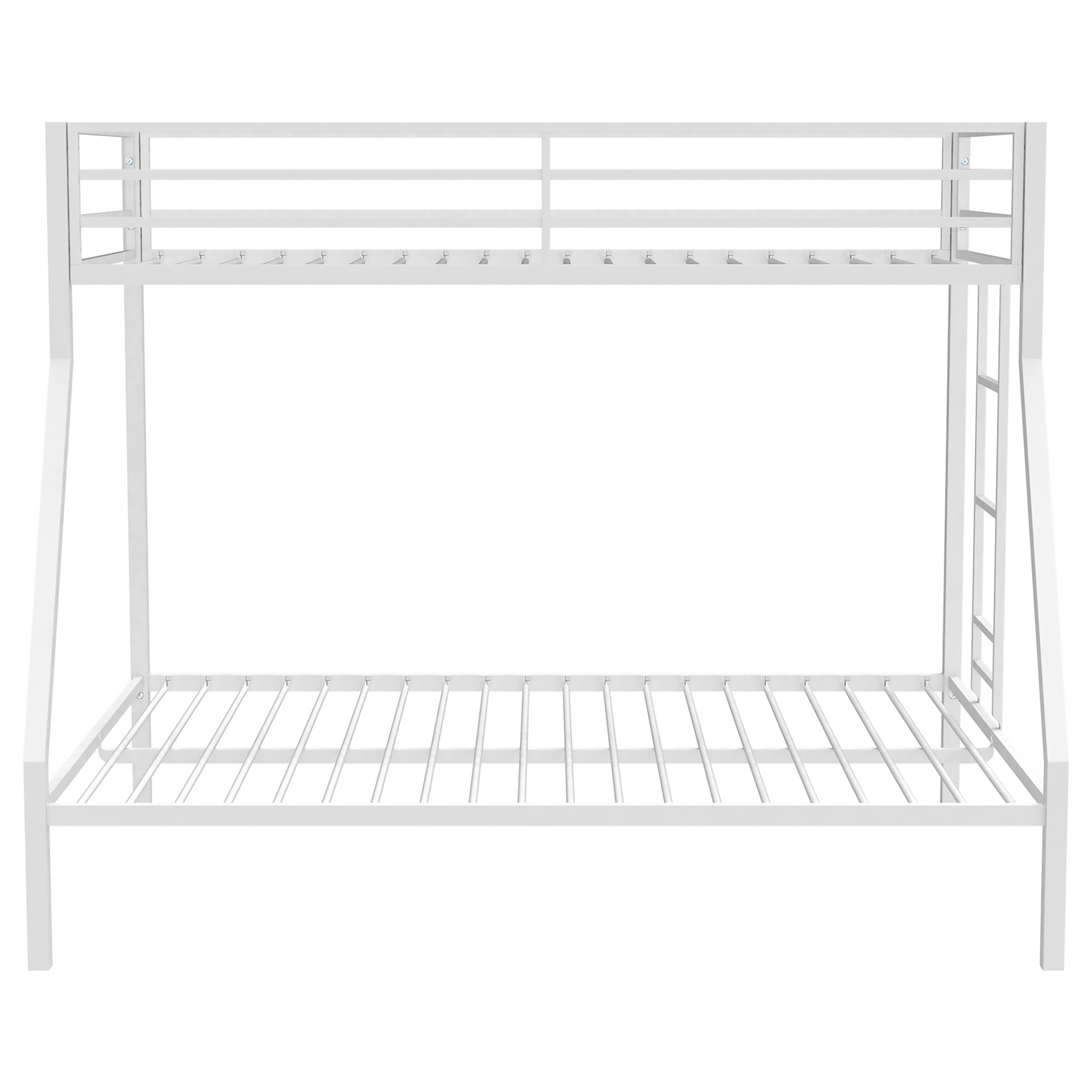 Alevera Metal Twin Over Full Bunk Bed with Ladder White — view 4