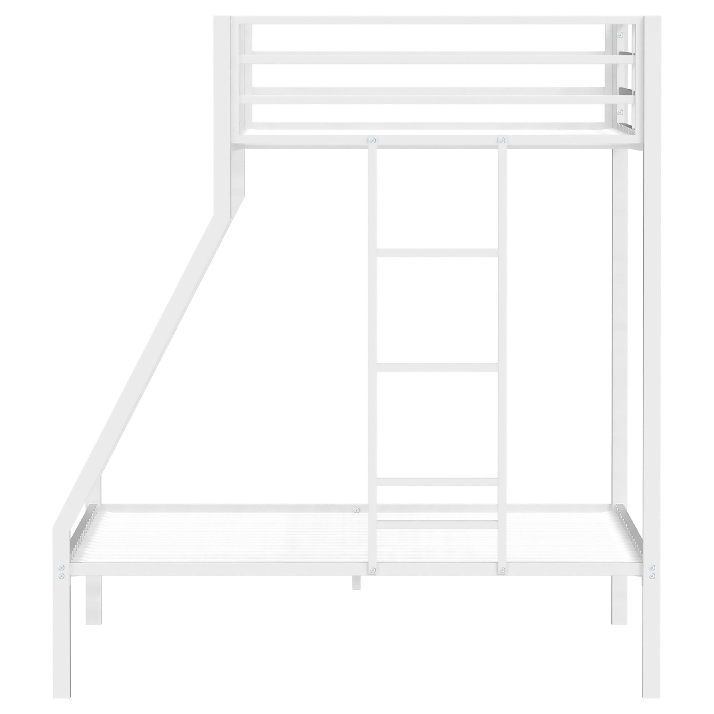 Alevera Metal Twin Over Full Bunk Bed with Ladder White — view 6