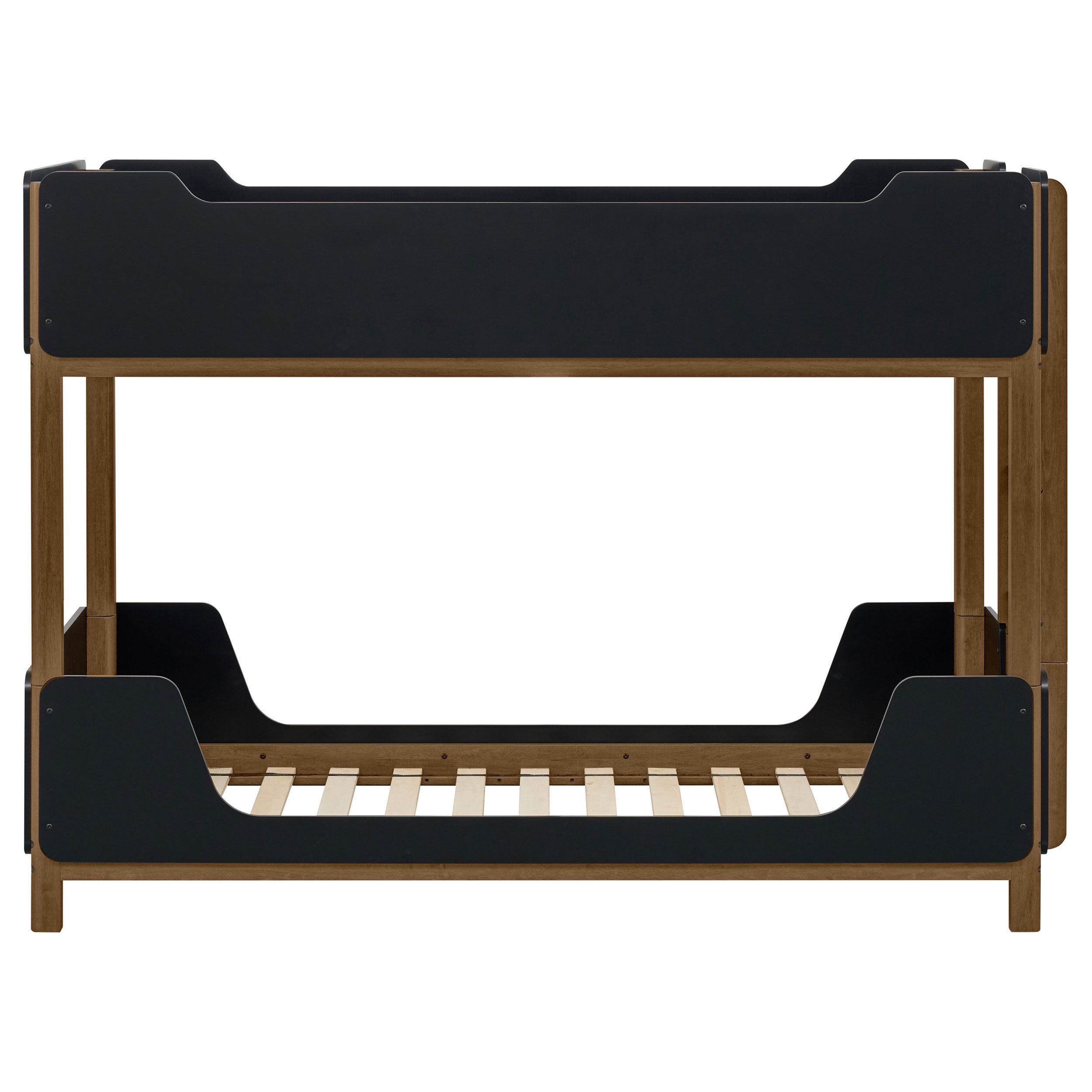 Morris Twin Over Twin Wood Bunk Bed Black and Walnut — view 4