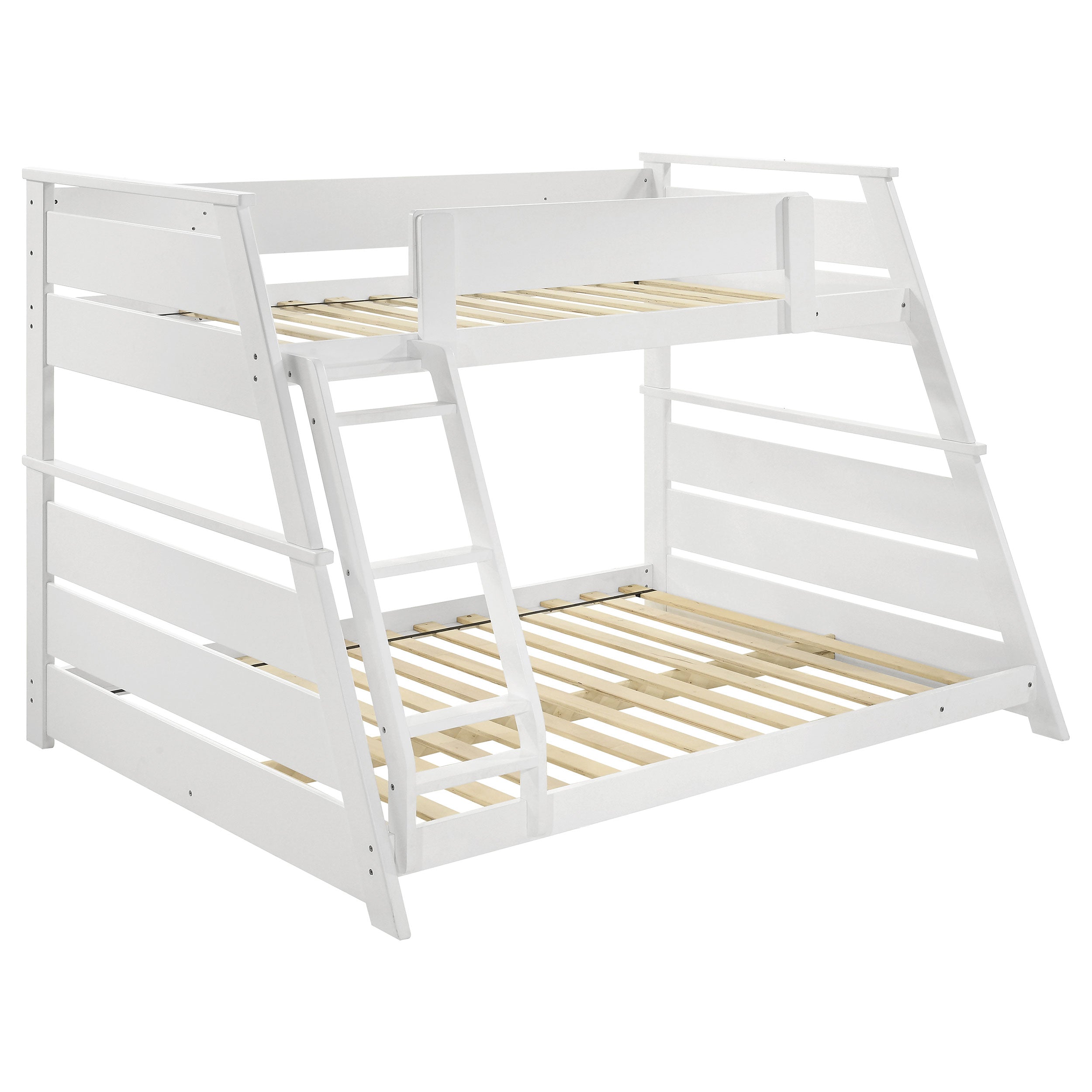 Holden Wood Veneer Twin Over Full Bunk Bed White — view 1