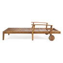 Perla - Chaise Lounge With Wheels And Customizable Cushion Options - Teak